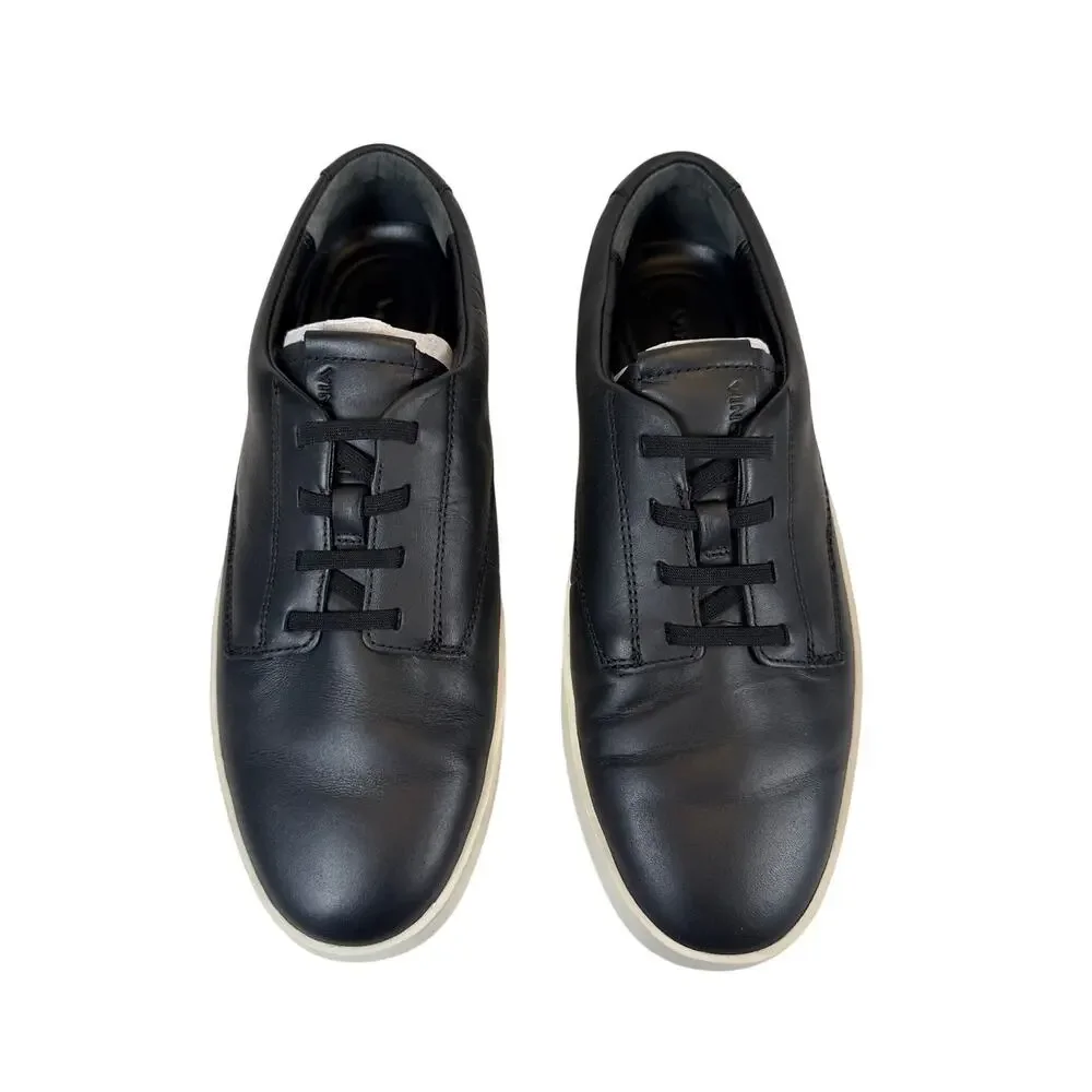 Vince Pine Slip On Sneaker Mens 8.5 M EU42‎ Black Leather Low Top Casual Flat